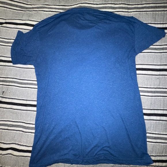 Chor Blue Linen Blend Graphic T-Shirt Men's XL White Distressed Print - Picture 5 of 5